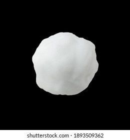 Round Snowball Isolated On Black Background