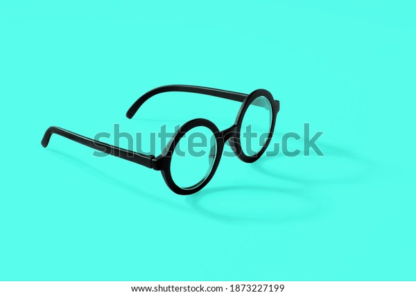Round Spectacles Shadow Lying Against White Stock Photo 1873227199 ...