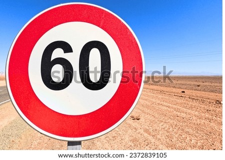 Round Speed Limit 60 Traffic Road Sign