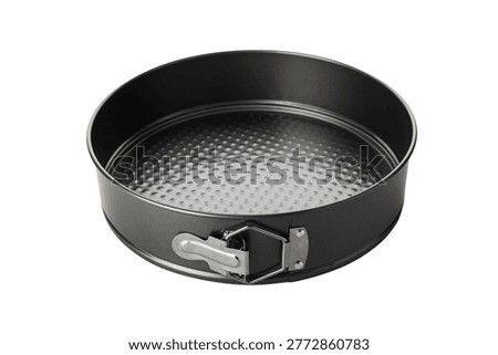 Round springform cake pan with latch and textured base