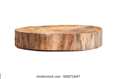 round stand, old round, wooden stand isolated