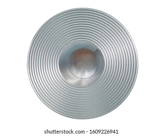 Round Steel Coil Isolated In Production Factory.