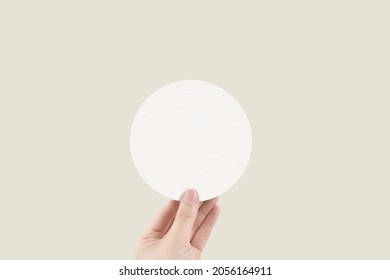 Round Sticker Mockup Stationery Card Mock Up Print Circle Paper With Hand