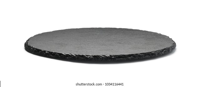 Round stone plate isolated on white background
