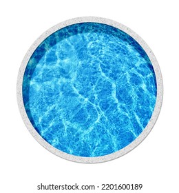 Round Swimming Pool On White Background, Top View