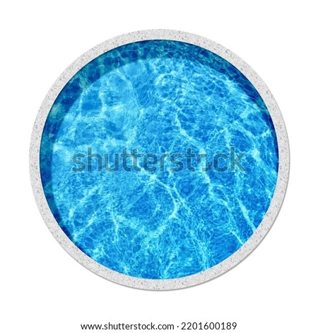 Round swimming pool on white background, top view
