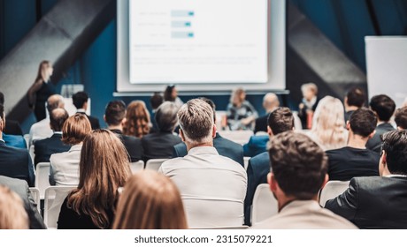 Round table discussion at business conference meeting event.. Audience at the conference hall. Business and entrepreneurship symposium - Shutterstock ID 2315079221