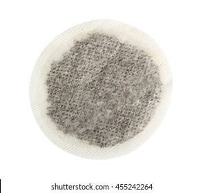 Round Tea Bag. Isolated With Clipping Path.