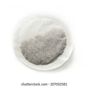 Round Tea Bag Isolated On White Background