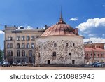 Round Tower on market square in Vyborg, Russia