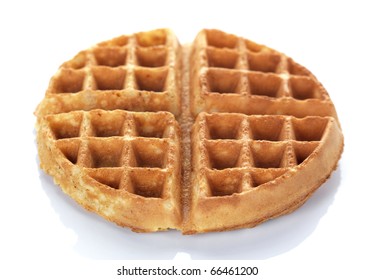 A Round Waffle On A White Background