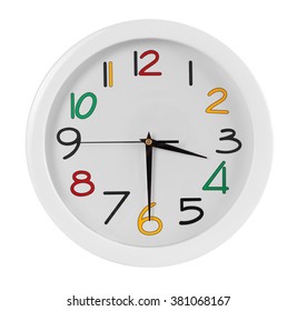 Cheerful Wall Clock Colorful Numbers Stock Vector (royalty Free 