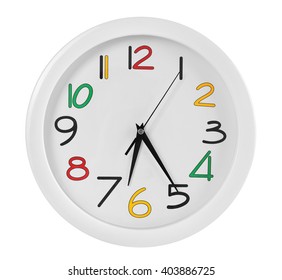 Cheerful Wall Clock Colorful Numbers Stock Vector (Royalty Free ...