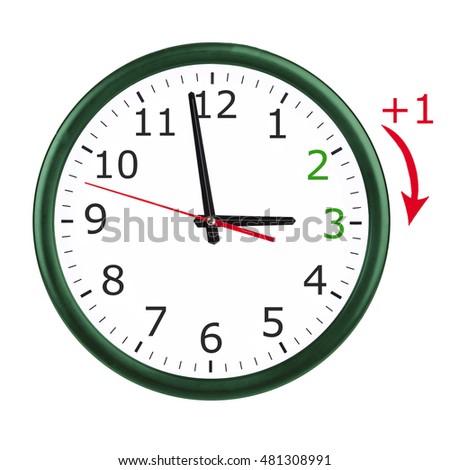 Round wall clock going to summer time