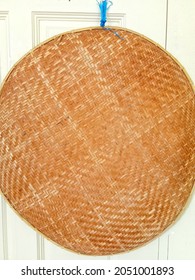 Round Wicker Flat Basket Wall Hanging 