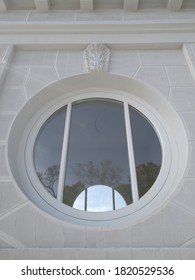 Round window of the building. 