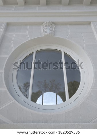 Round window of the building. 