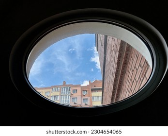 round window. View from the window.