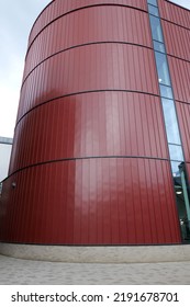 Rounded End Of Of Tall Building In  Five Sections Vertical Lines Huddersfield Yorkshire England 08-19-2022 By Roy Hinchliffe