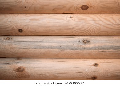 rounded log as a background. High quality photo