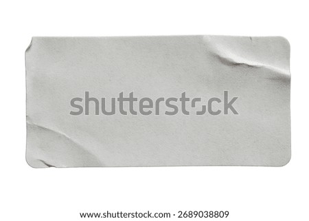A rounded rectangle paper sticker isolated on white background with clipping path