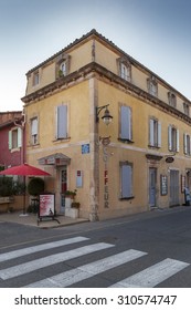 ROUSSILLON, FRANCE - AUGUST 11, 2015: Small Cafe At Street Corner.