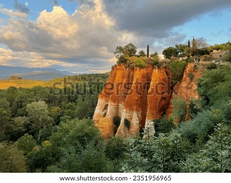 Roussillon's Ochre Cliffs. Nature's canvas painted with Provence's vivid hues.