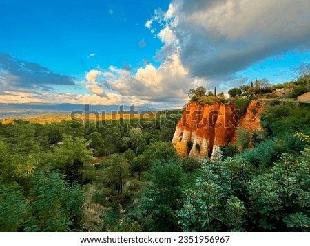 Roussillon's Ochre Cliffs. Nature's canvas painted with Provence's vivid hues.
