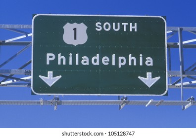 Route 1 South Sign In Philadelphia