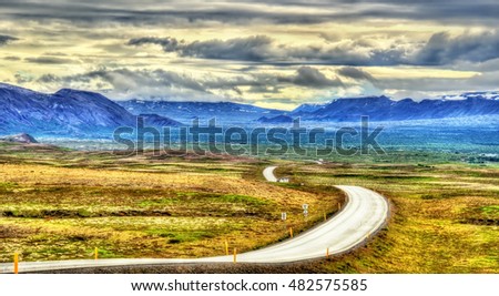 Route 36 between Reykjavik and Thingvellir - Iceland, the Golden Circle