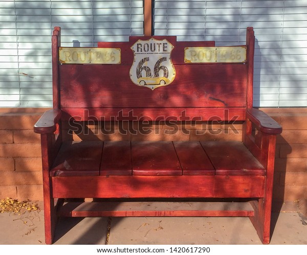 Route 66 Bench Out Side Store Stock Photo Edit Now 1420617290