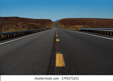 Route 66 In California. Asphalt Texture, Way Background. American Roadtrip