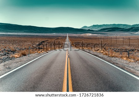 route 66 empty street in California
