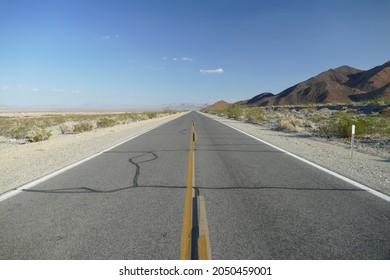 Route 66, Famous highway sixty six from Chicago to Los Angeles, photo from Mojave Desert in California, United States