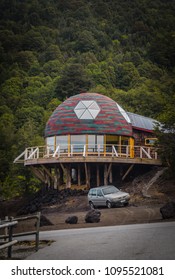 Route To The Osorno Volcano, Dome And Mountains With Native Vegetation. Vicente Pérez Rosales National Park, Chile.