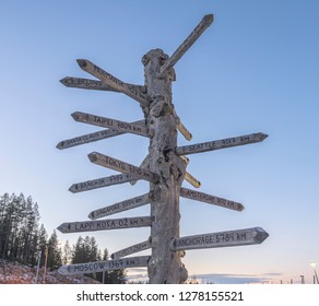 Rovaniemi City Distance Signpost