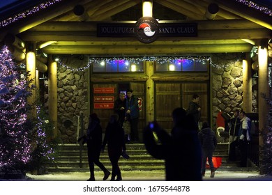 Rovaniemi, Finland - December 21, 2019: Main Doors In Santa's Workshop