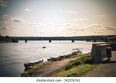 Rovaniemi (Finland) A View At The Bridge On The River 