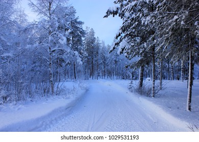 Rovaniemi Road. Winter Finland