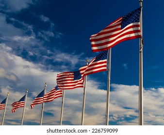 Row American Flags, Washington DC,USA