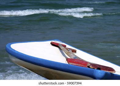 row board at the beach