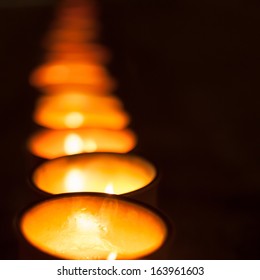 row of candles 