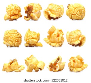 Row Of Caramel Popcorn Isolated