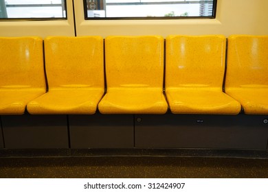 row of chair in train 