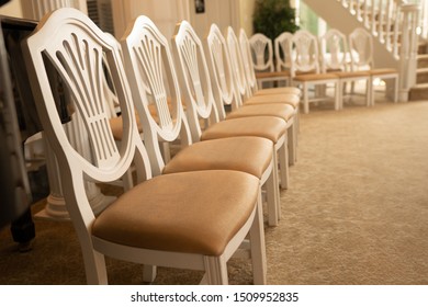 row of chairs is empty