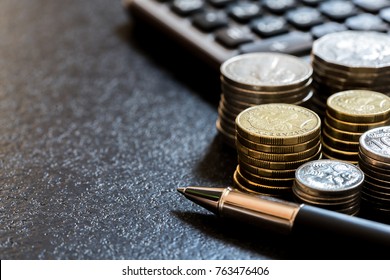 Row of coins Australian Currency finance concept