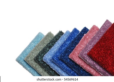 Row Of Colorful Carpet Samples