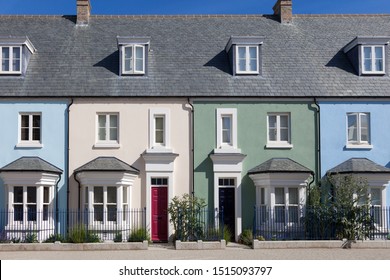 Row Of Colorful English Houses