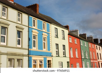 Row Of Colorful Irish Houses In Cork City, Ireland