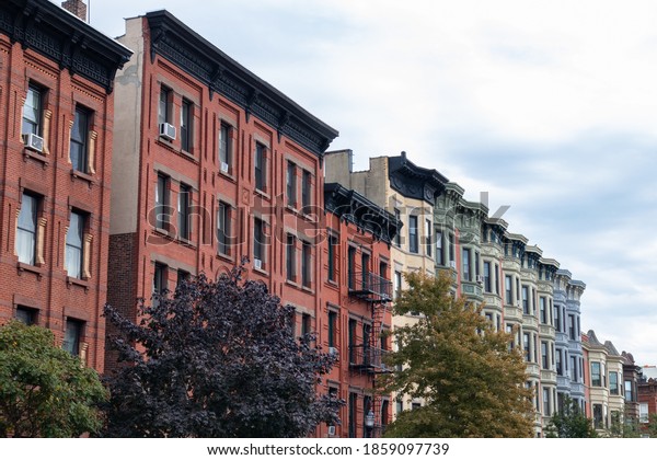 Row Colorful Old Residential Buildings Hoboken Stock Photo (Edit Now ...